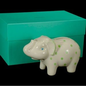 Tiffany & Co. original green dot elephant piggy bank